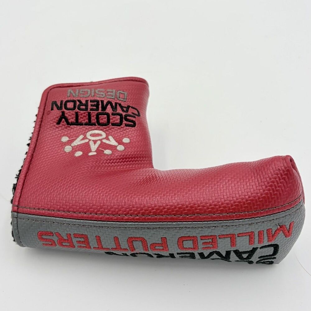 Scotty Cameron Milled Putters Blade Cover Golf Club Headcover Red & Gray!